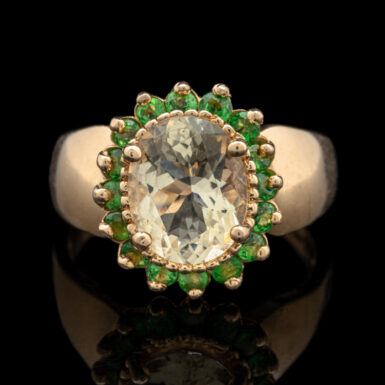 Pre-Owned 14K Beryl & Tsavorite Garnet Ring