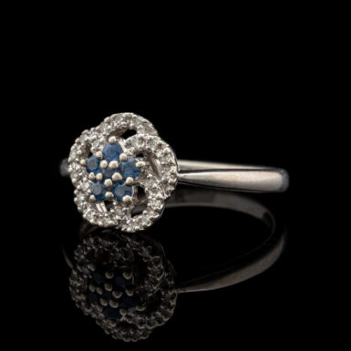 Pre-Owned Diamond & Sapphire Ring in 10K