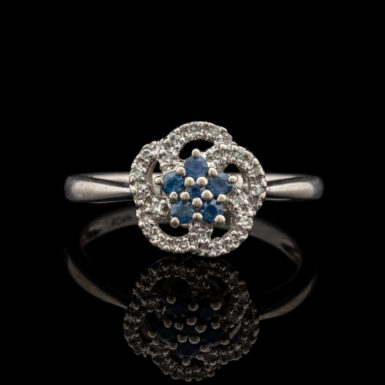 Pre-Owned Diamond & Sapphire Ring in 10K