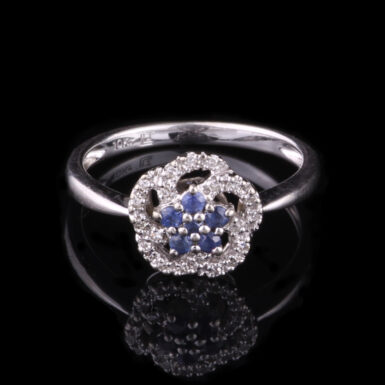 Pre-Owned Diamond & Sapphire Ring in 10K