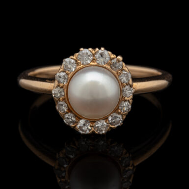 Pre-Owned 14K Pearl & Diamond Ring in 14K