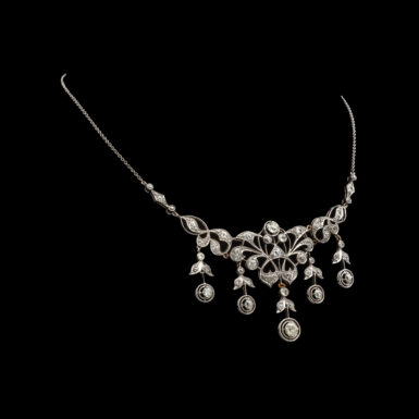 Antique Platinum & Diamond Belle Epoque Style Necklace