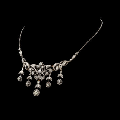 Antique Platinum & Diamond Belle Epoque Style Necklace