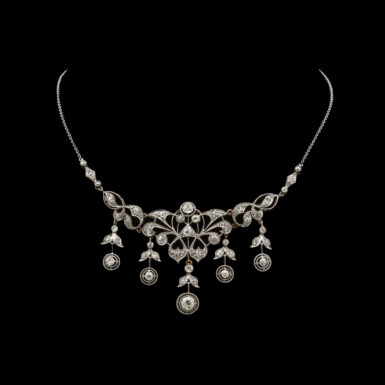 Antique Platinum & Diamond Belle Epoque Style Necklace