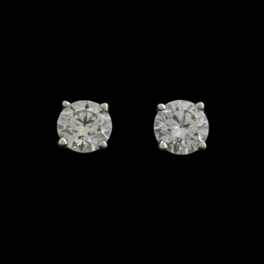 Pre-Owned 1 Carat tw Lab Grown Diamond Earrings in 14K White Gold