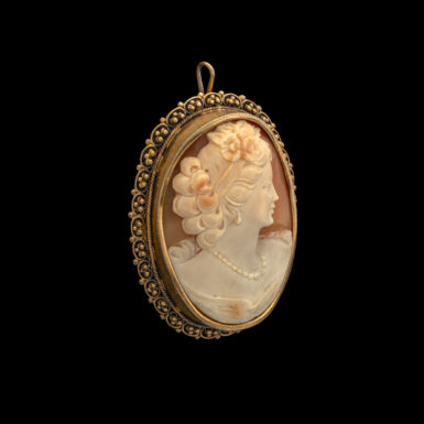 Antique Cameo Portrait in Filigree Frame