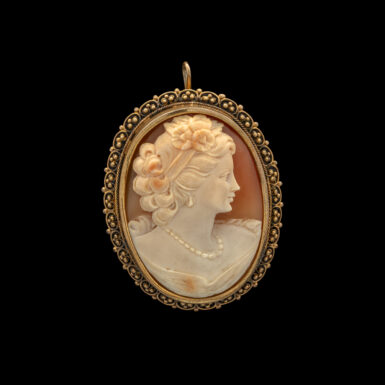 Antique Cameo Portrait in Filigree Frame