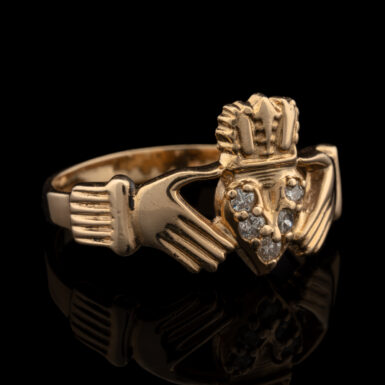 Pre-Owned 14K Diamond Claddagh Band