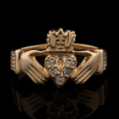 Pre-Owned 14K Diamond Claddagh Band