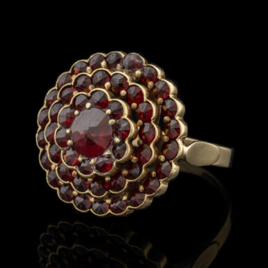 Vintage 14K Garnet Flower Ring