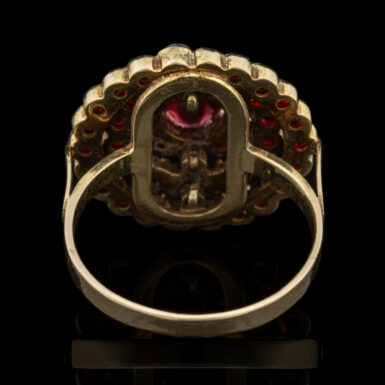 Vintage 14K Garnet Flower Ring