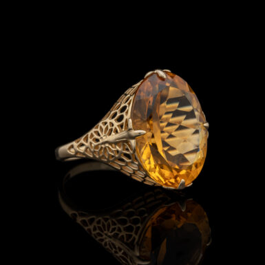 Pre-Owned Citrine Ring in 10K Filigree