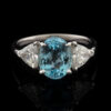 Pre-Owned Aquamarine & Diamond Ring in Platinum