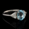 Pre-Owned Aquamarine & Diamond Ring in Platinum