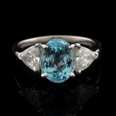 Pre-Owned Aquamarine & Diamond Ring in Platinum