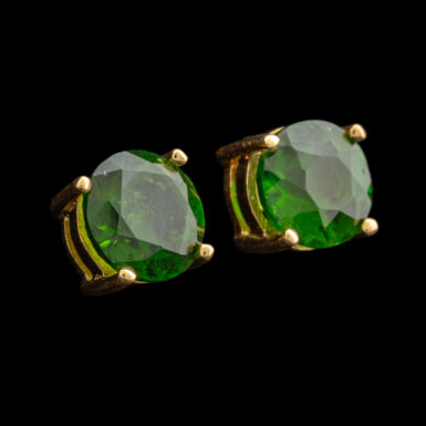 Chrome Green Tourmaline Earrings in 18K