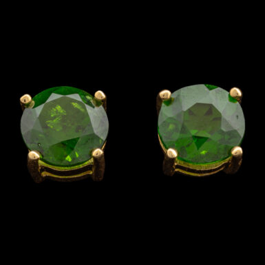 Chrome Green Tourmaline Earrings in 18K