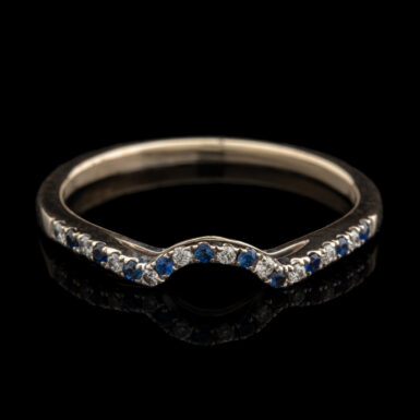 Pre-Owned Sapphire And Diamond Contour Band