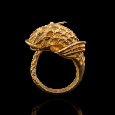 Vintage 18K Koi Fish Ring