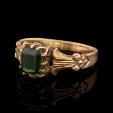 Antique Green Tourmaline Ring in 10K