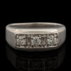 Pre-Owned Three Diamond Ring in Platinum