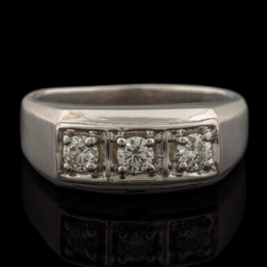 Pre-Owned Three Diamond Ring in Platinum