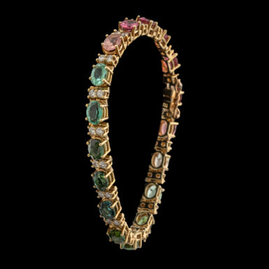 Pre-Owned 14K Rainbow Tourmaline Bracelet