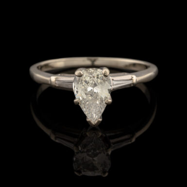 Pre-Owned Pear-Shaped Diamond & Baguettes in 14K