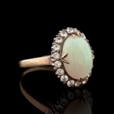 Vintage 18K & Silver Opal Ring