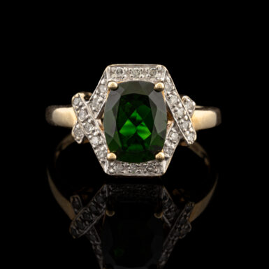 Pre-Owned Diopside & Diamond Ring in 10K