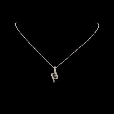 Pre-Owned Black Diamond & White Diamond Pendant in 14K