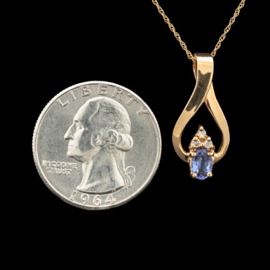 Pre-Owned Tanzanite & Diamond Pendant in 14K