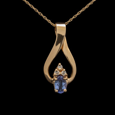 Pre-Owned Tanzanite & Diamond Pendant in 14K