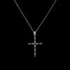 Pre-Owned Sapphire & Diamond Cross in 14K White Gold