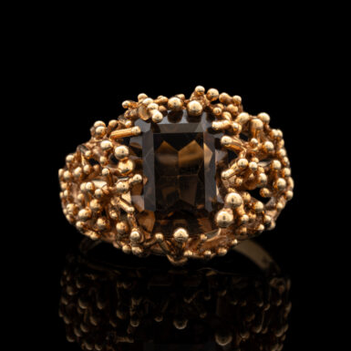 Vintage 1970 Smokey Quartz Ring in 14K