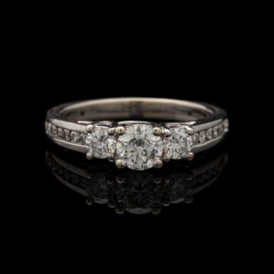 Pre-Owned 14K White Gold Journey Diamond Engagement Ring