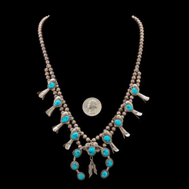 Vintage Navajo Squash Blossom Necklace