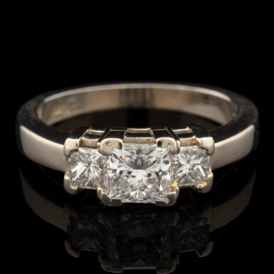 Pre-Owned 1.45 Carat tw Three Diamond Princess Ring