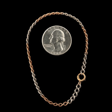 Antique Platinum & 15K Rose Gold Watch Fob Chain