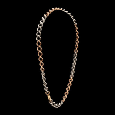 Antique Platinum & 15K Rose Gold Watch Fob Chain