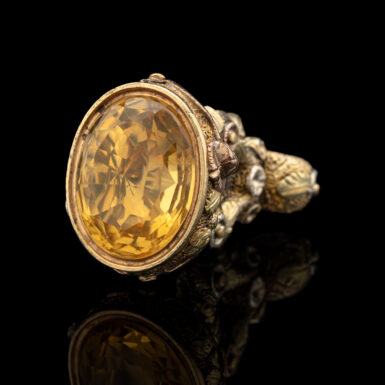 Antique Victorian Citrine Watch Fob in 15K