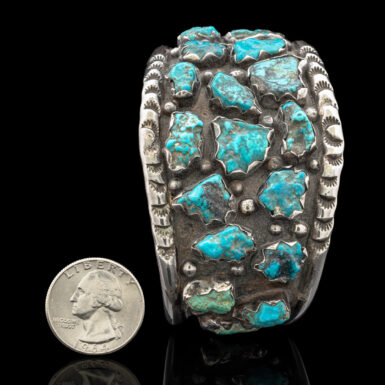 Pre-Owned Navajo Turquoise Nugget Cuff Bracelet