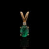 Pre-Owned Emerald & Diamond Pendant in 10K