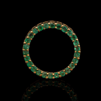 Pre-Owned Emerald Circle Pendant in 10K