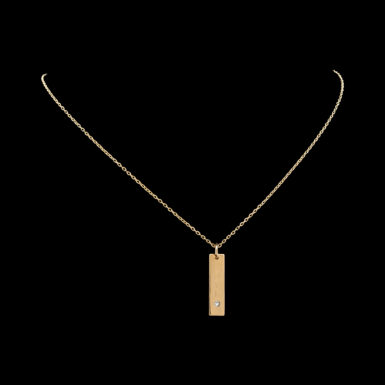 Pre-Owned Love Bar Necklace with Diamond in 14K