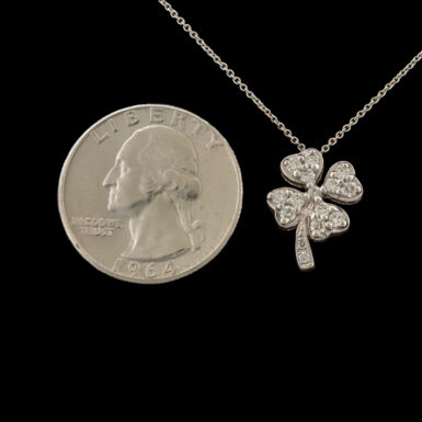 Pre-Owned Diamond 4-Leaf Clover Necklace in 18K