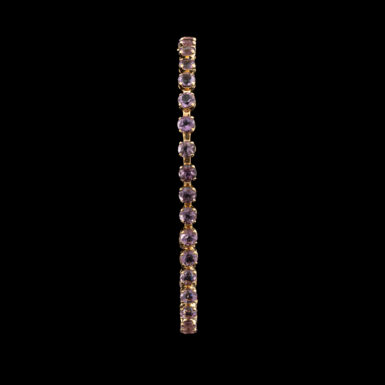 Pre-Owned Amethyst Link Bracelet in 14K