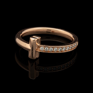 Tiffany & Co. Pre-Owned Diamond T Ring in 18K