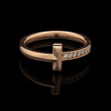 Tiffany & Co. Pre-Owned Diamond T Ring in 18K