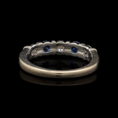 Pre-Owned Sapphire & Diamond Band in 14K White Gold